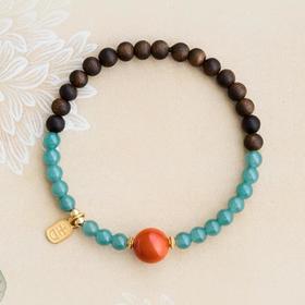 【福禄】天然文莱沉香南红手链5mm