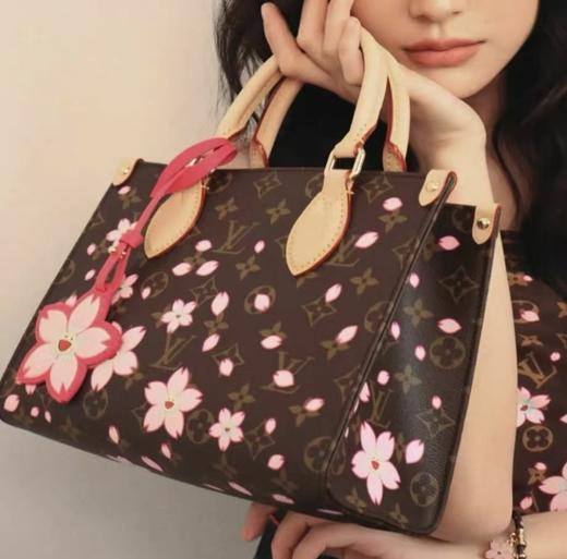 驴家LV x 村上隆联名款 樱花系列可拆卸肩带 托特包Tote包购物袋单肩斜挎手提包（LZ*MM） 商品图6