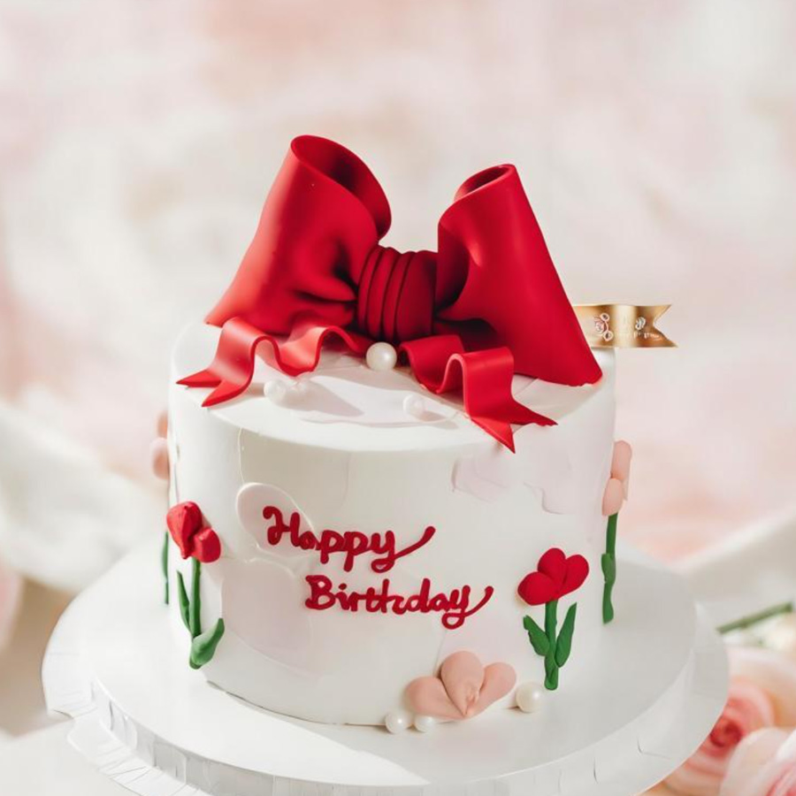 蝴蝶结郁金香蛋糕