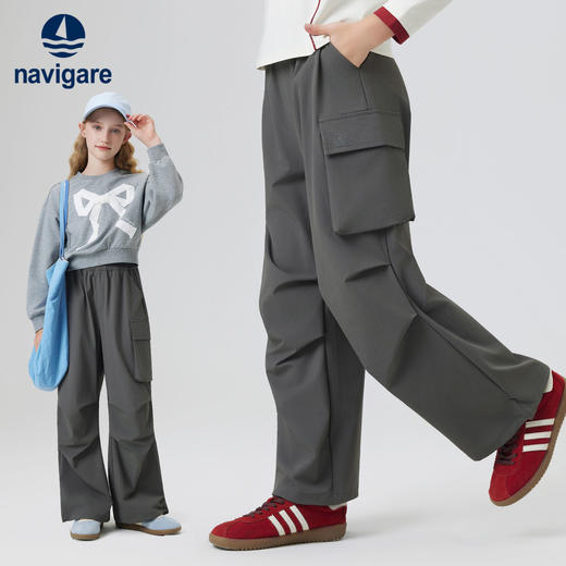 【清仓特惠】【纳维凯尔】【120-165】Navigare意大利小帆船童装儿童春秋款休闲伞兵裤 商品图0