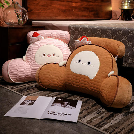 自然醒瑞士卷蛋糕乳胶拥抱式腰靠夏季榻榻米护腰枕头靠枕床上床头靠可拆洗QYL 商品图11