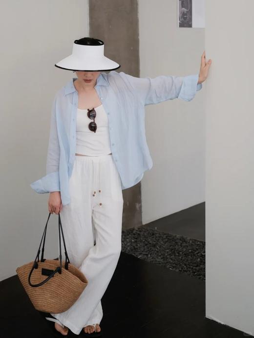 【高品质私服】【IC粉紫色/浅蓝色苎麻平纹布衬衫】柔和亲肤，版型宽松不垮、藏肉显瘦、弧形下摆灵动G1477/G1485-CC【无标出货 介意慎拍】 商品图7