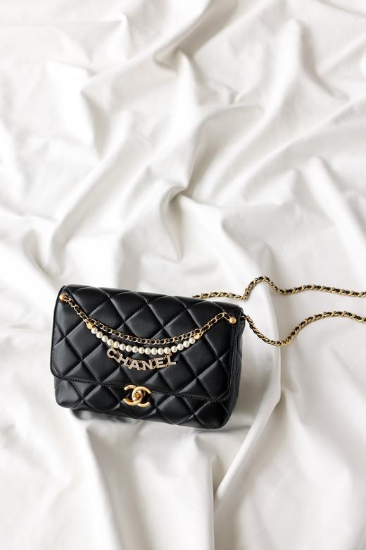 香奈儿  24A珍珠链条口盖包   单肩包 斜挎包 （LZ*MM） 商品图0