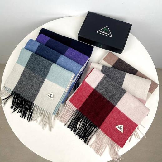【澳洲品牌】EVERAU苏格兰格纹拼接设计羊毛围巾EA8001 商品图1