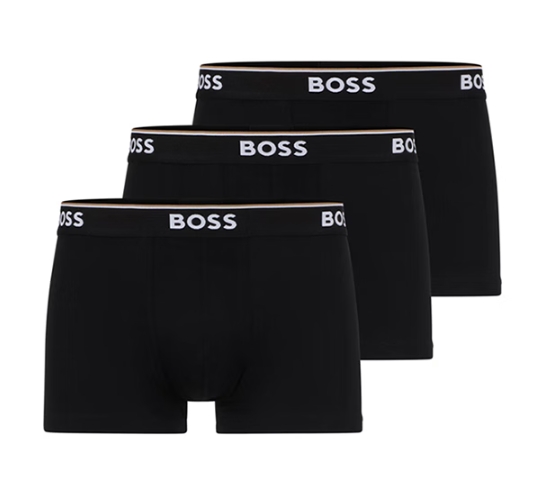 HUGO BOSS 雨果博斯 2025春夏新品 男士字母徽标弹力平角内裤 3件装 50475274
