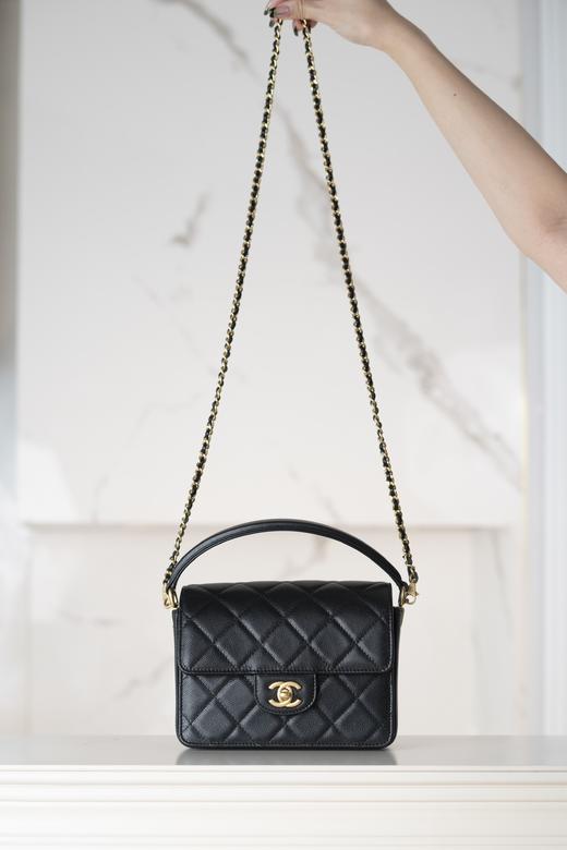 香奈儿 24K CF手柄口盖包 黑色  小号（LZ） 商品图1