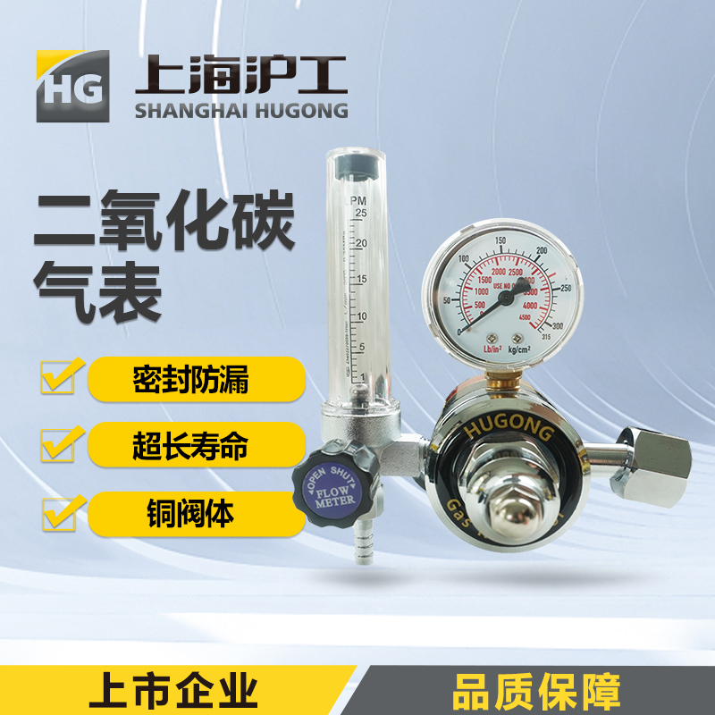 上海沪工【二氧化碳气表氩气表】 气表36V压力表气表气体流量计减压表CO2
