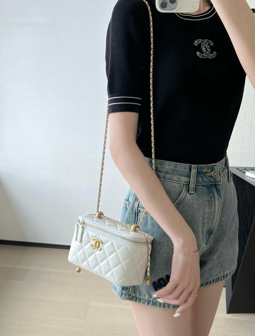 香奈儿 25S 春夏 双金珠化妆盒子白色 （LZ） 商品图13
