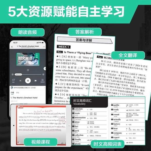 2026初中英语时文阅读提分训练3XSSP小升初上海学生英文报第二辑 商品图1