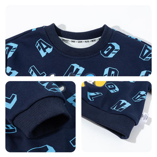 迪士尼宝宝卫衣套装2025新款儿童长袖上衣长裤春秋季男宝宝两件套ZD3ET035 商品图4