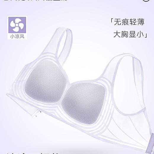 超薄冰丝凉感内衣女大胸显小无痕聚拢收副乳防下垂美背文胸罩夏季 商品图0
