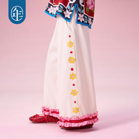 【百搭阔腿花鼓隆咚长裤】年衣童装女童长裤秋季新款儿童阔腿裤新中式国风甜美女孩休闲裤子