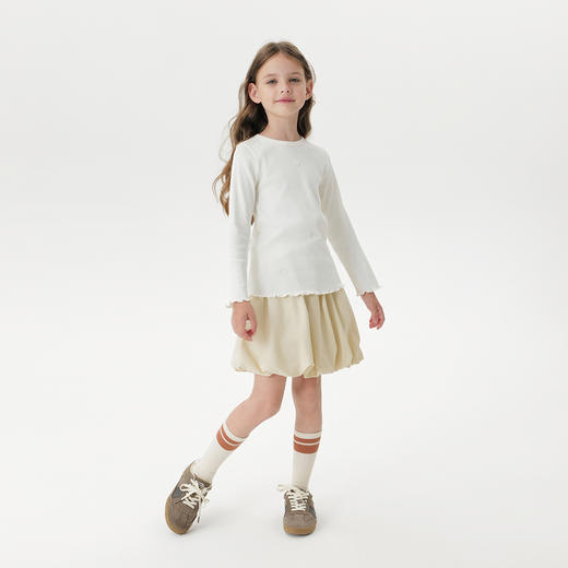 马克珍妮女童立体爱心软弹针织T恤2025年秋装新款551205 商品图1