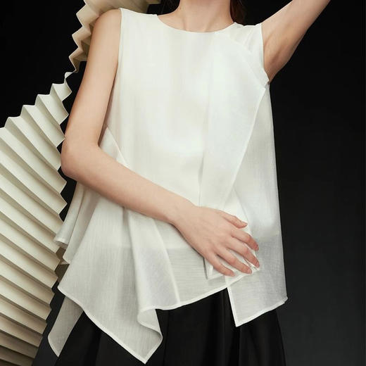 馥迦法式休闲荷叶边高级感无袖背心 商品图7