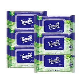 【6包装】得宝（Tempo） 湿厕纸 植物呵护敏感肌专用40片/包x6包 经期可用抽取式湿厕纸（新旧包装随机发货）