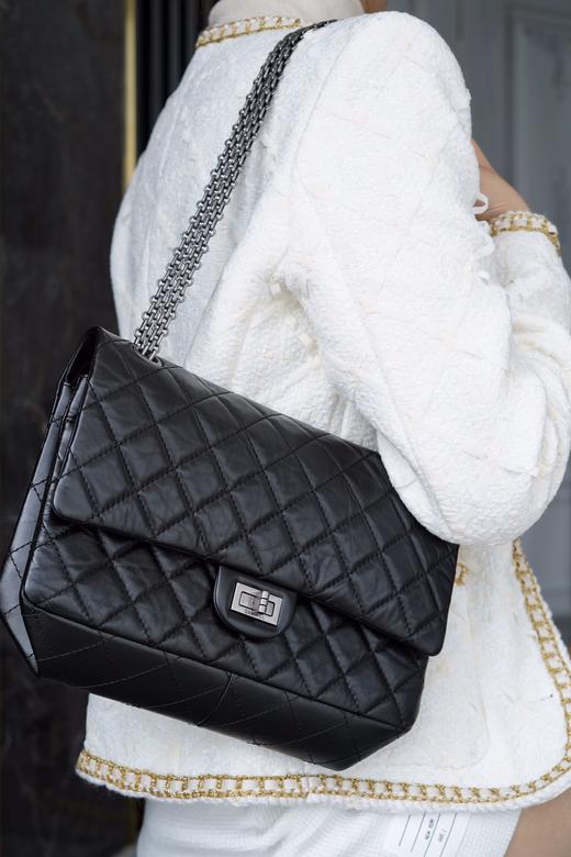 香奈儿- 复刻2.55mini 正品皮 黑银（LZ） 商品图5