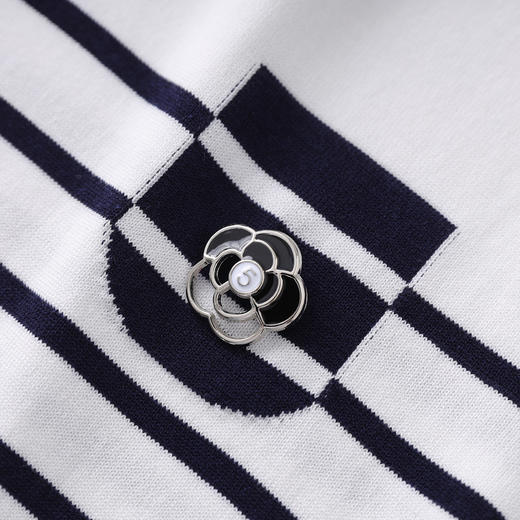 「高货wl」全新升级【铂金会员211/天猫279/差价68】(65333)洛诗琳气质条纹短袖T恤2025夏季超细天丝休闲针织上衣女 商品图2