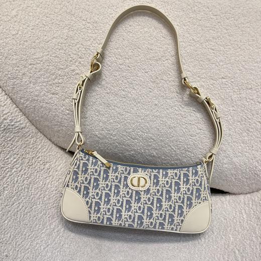 迪奥 30 Montaigne 金色饰面金属CD标志单肩包牛仔蓝拼米色（MM） 商品图0
