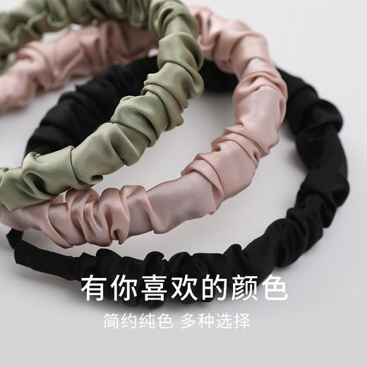 金三塔100%桑蚕丝发圈女简约柔软舒适弹力均码女士发箍真丝发绳  JXQ313 商品图2