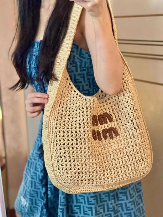 缪缪  新月编织包 进口拉菲草   单肩包 腋下包  （LZ） 商品图2