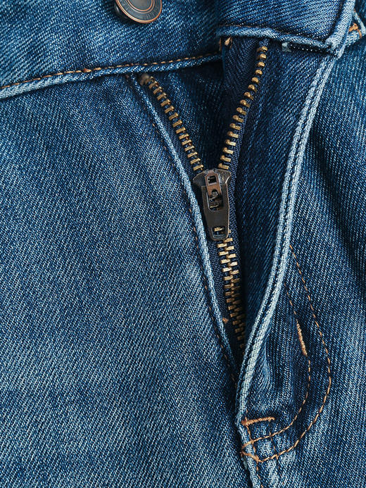 复古蓝微喇牛仔裤女 2025 新款高腰显瘦 不规则裤脚九分裤 商品图3