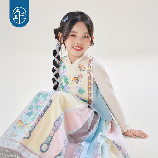 年衣童装25年秋季新款儿童国风上衣花鼓隆咚中式马甲/花鼓隆咚马面裙 商品图2