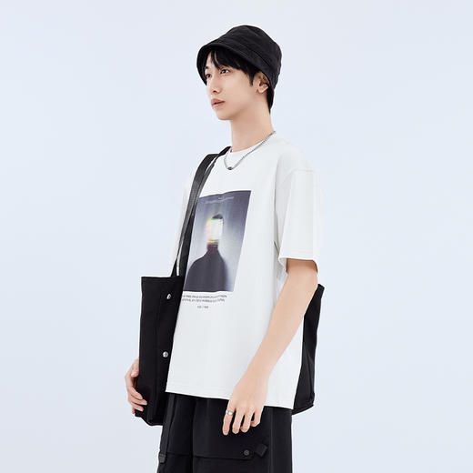 【新品上新】HX 夏季圆领短袖微宽松T恤Z102520066101/02 商品图7