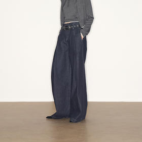 lost in echo2025早秋新款休闲低腰无腰头阔腿显瘦及地直筒牛仔裤