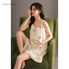可人儿带bra泡泡绵女士吊带短裤睡衣夏季可外出家居服长裤三件套 商品缩略图2