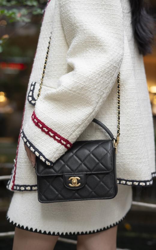 香奈儿 24K CF手柄口盖包 黑色  小号（LZ） 商品图6