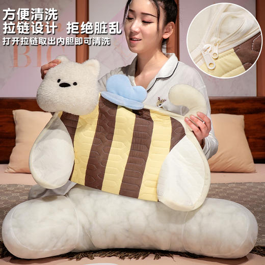 自然醒立体趴趴小狗乳胶腰靠办公室久坐神器护腰靠背垫椅子靠枕沙发孕妇抱枕QYL 商品图8