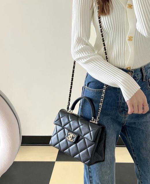 香奈儿  24P 春夏 小球纹Kelly  黑色 小号（LZ） 商品图8