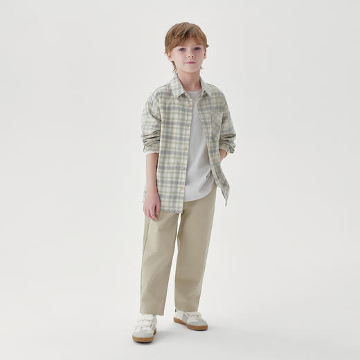 马克珍妮男童复古格纹百搭衬衫儿童格子衬衣2025年秋装新款551596 商品图1