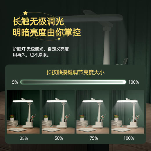 led护眼台灯学生学习专用阅读灯宿舍床头灯充电小夜灯卧室氛围灯 商品图2