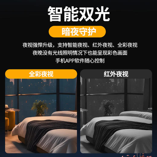 品宁小哨兵双镜头监控器双画面无死角高清夜视 商品图2