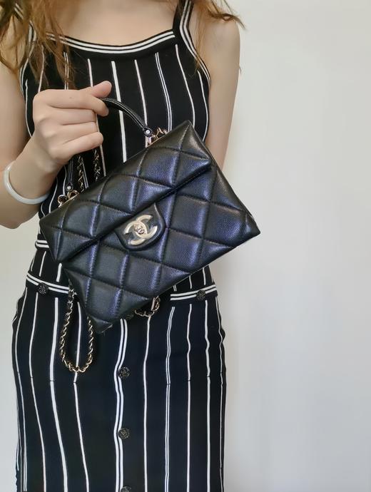 香奈儿  24P 春夏 小球纹Kelly  黑色 小号（LZ） 商品图13