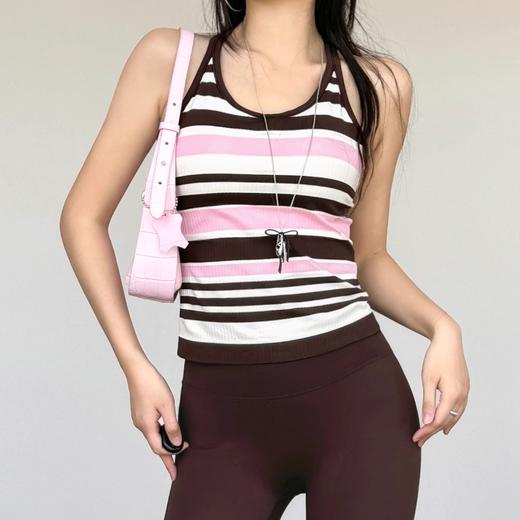 Gymicon能量符号 瑜伽服背心带胸垫内衣速干条纹健身服运动上衣YABX2503 商品图2