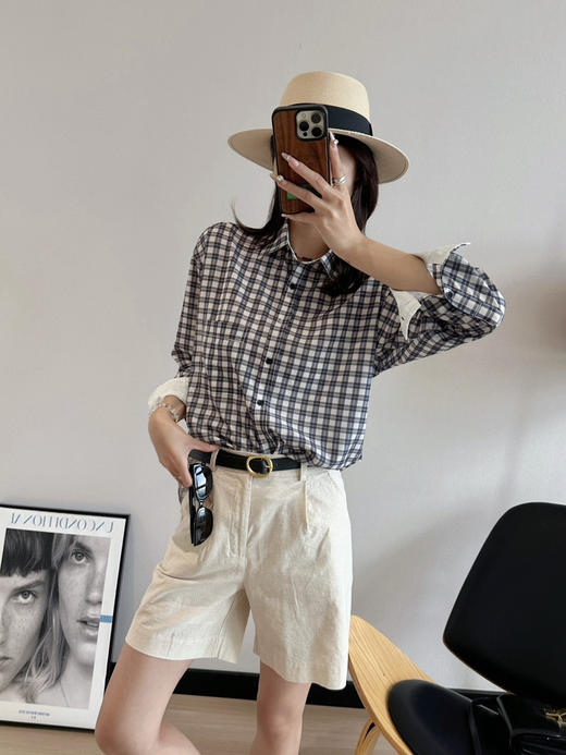 25早秋高圆圆edition黑白格纹衬衫072103 商品图3