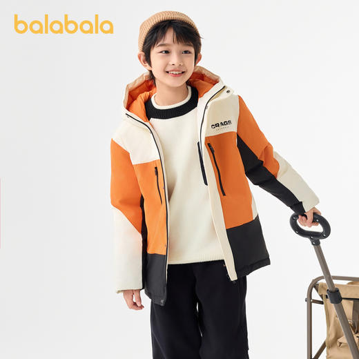 巴拉巴拉儿童羽绒服男童加厚保暖外套舒适宝宝上衣撞色酷冬季时尚 商品图2