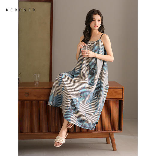 可人儿带bra小众设计泡泡绵女士睡衣夏季少女睡裙可外穿家居服 商品图3