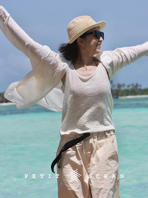 PETIT SCHAN小闪 CLO#868 Little Morning 小清晨 亚麻棉桑蚕丝卷边松弛感小吊带 商品图6