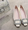 重磅推荐   水钻方扣单鞋   银色褶皱牛皮/白色限定牛皮  经典缎面2.5cm/4.5cm通勤单鞋 优雅老钱风 商品缩略图1