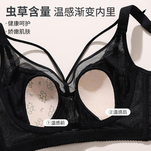 调整型性感豹纹美胸美背兔耳朵罩内衣女加框侧翼稳固胸型文胸套装 291 商品图2