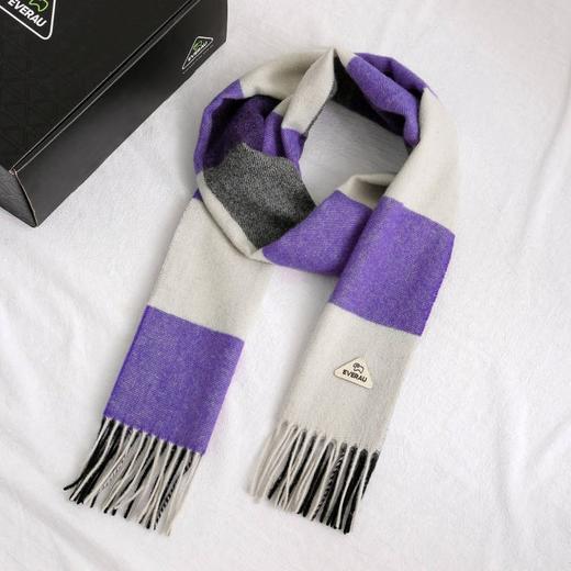 【澳洲品牌】EVERAU苏格兰格纹拼接设计羊毛围巾EA8001 商品图3
