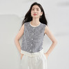 【07/23新品】熙世界法式蕾丝花边拼接格纹衬衫女夏季新款小众设计无袖背心上衣 商品缩略图3