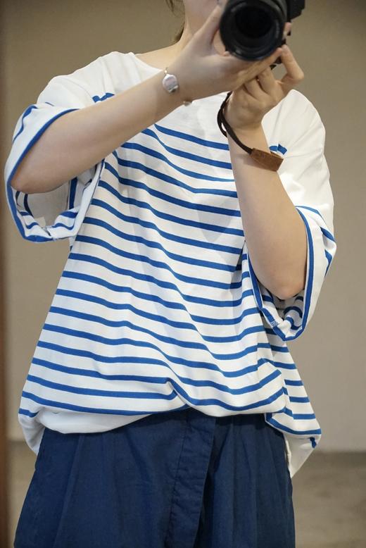 OUTIL经典多色短袖条纹T恤 商品图8