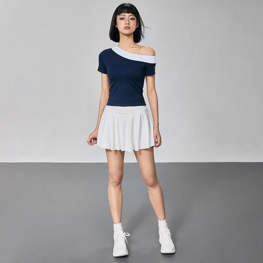 Gymicon能量符号 春夏款斜肩撞色短袖运动上衣固定罩杯瑜伽服健身跑步速干户外T恤YASY2506 商品图4