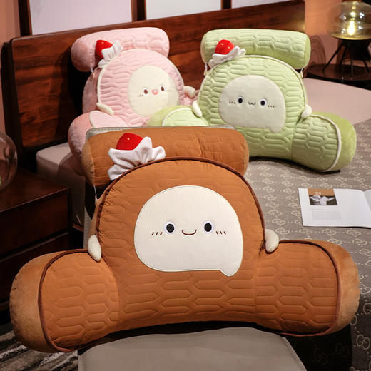 自然醒瑞士卷蛋糕乳胶拥抱式腰靠夏季榻榻米护腰枕头靠枕床上床头靠可拆洗QYL 商品图8