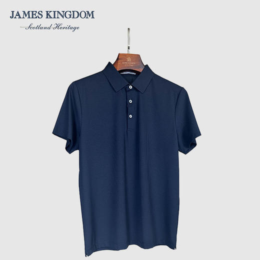 占姆士夏季短袖POLO衫男士商务休闲纯色T恤华夫格凉感半袖 商品图2
