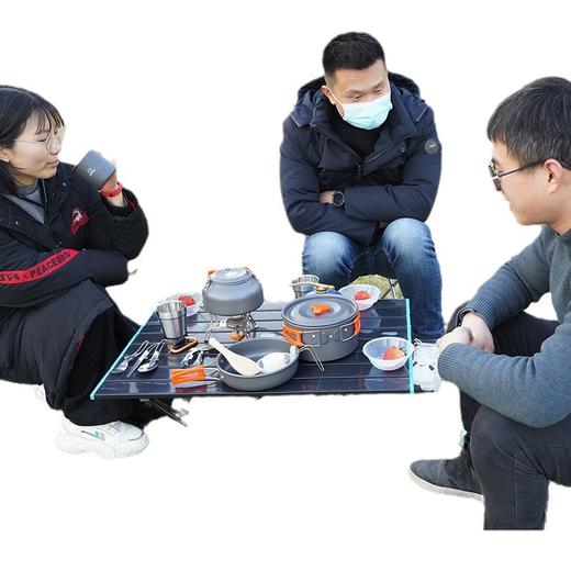 食品级【套娃设计 方便携带】户外茶壶套 锅含餐具套锅组合 氧化铝材质便携野营套锅 茶壶 商品图4